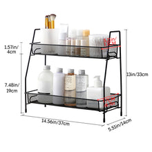 Load image into Gallery viewer, Hollow Shelf Metal Cosmetics Desktop Storage Bathroom Accessories Organizer
