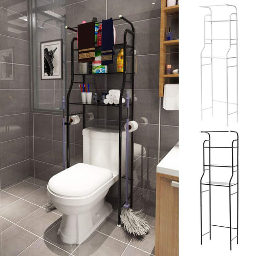 Storage Shelf Bathroom Space Saver Storage Shelf Over Toilet With Roll Holder - sunnydayhomedecorboutique