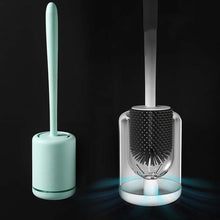Load image into Gallery viewer, Silicone Toilet Brush Wc Quick Drying Bracket Gap Brush With Holder Flat Head Soft Bristles Cleaning Tools Bathroom Accessories
