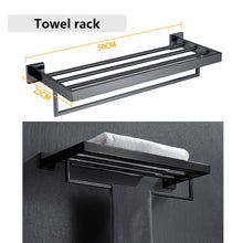 Load image into Gallery viewer, Bathroom Hardware Set Bathroom Accessories Black Robe Hook Towel
