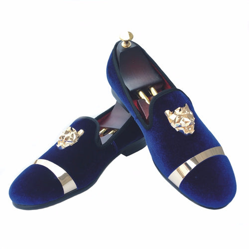 Shoes Men Blue Velvet Shoes with Red Bottom - sunnydayhomedecorboutique