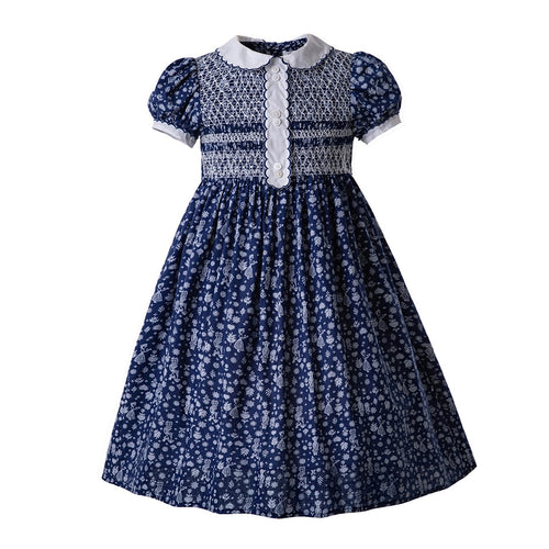 Pettigirl 2022 Autumn Fancy Christmas Old Girls Smocked Dresses Children Clothes For Kids Size 3 4 5 6 8 10 12 Years - sunnydayhomedecorboutique