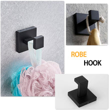 Load image into Gallery viewer, Bathroom Hardware Set Bathroom Accessories Black Robe Hook Towel
