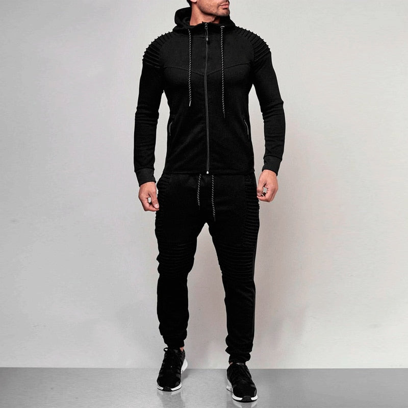 2 pieces Autumn Running tracksuit men Sweatshirt Sports - sunnydayhomedecorboutique