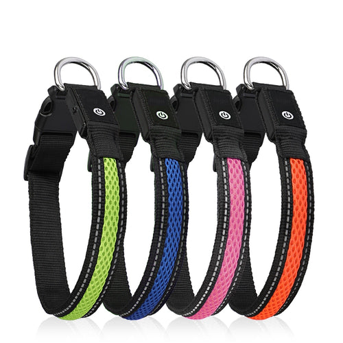 Nylon Dog Collar Flash Night Safety LED Glow Waterproof Dog Harness - sunnydayhomedecorboutique