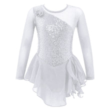 Load image into Gallery viewer, Girls Rhinestone Long Sleeve Gymnastic Leotard
