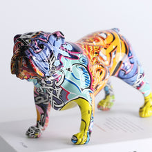 Load image into Gallery viewer, creative Colorful English bulldog figurines Modern Graffiti art
