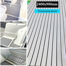 Load image into Gallery viewer, 2400MMx900MMx6MM Self-Adhesive Foam Yacht Synthetic Teak Deck Faux Teak Boat Deck Mat Decking Boat EVA Foam Floor Mat For Boat - sunnydayhomedecorboutique
