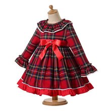 Load image into Gallery viewer, Christmas Infant Girls Vintage Elegant Formal Plaid Kids Dresses - sunnydayhomedecorboutique
