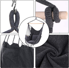 Load image into Gallery viewer, Outdoor Indoor Hanging Hammock Chair Swing Camping Garden Load 150KG - sunnydayhomedecorboutique
