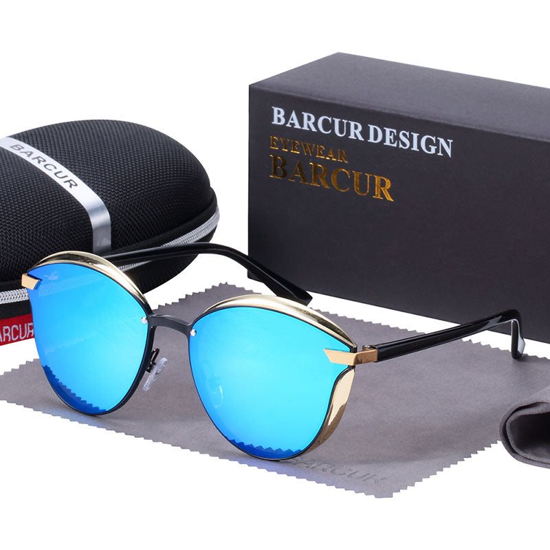 BARCUR Fashion Polarized Women Sunglasses Round Sun Glass Ladies Lunette De Soleil Femme - sunnydayhomedecorboutique