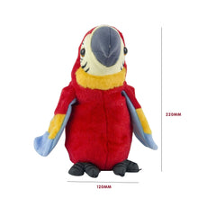 Load image into Gallery viewer, Cute Electric Talking Parrot Plush Toy Speaking Record Repeats Waving Wings
