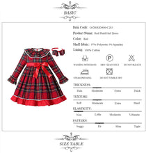 Load image into Gallery viewer, Christmas Infant Girls Vintage Elegant Formal Plaid Kids Dresses - sunnydayhomedecorboutique
