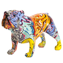 Load image into Gallery viewer, creative Colorful English bulldog figurines Modern Graffiti art
