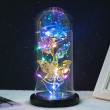 Load image into Gallery viewer, Rose Light Artificial Galaxy Rose Lamp with Butterfly
