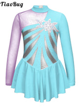 Load image into Gallery viewer, Girls Rhinestone Long Sleeve Gymnastic Leotard
