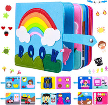 Load image into Gallery viewer, Rainbow Cloth Book Baby Toys Felt Montessori Book Toddler Educational Toy - sunnydayhomedecorboutique
