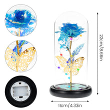 Load image into Gallery viewer, Rose Light Artificial Galaxy Rose Lamp with Butterfly
