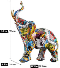 Load image into Gallery viewer, Elephant Decor, Creativity Graffiti Elephant Figurines  Resin Colorful Elephant Statues
