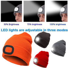 Load image into Gallery viewer, Winter Hat Bluetooth LED Light Windproof Solid For Outdoor
