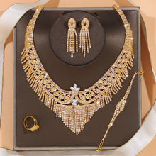 Load image into Gallery viewer, Bridal Jewelry Sets for Women Wedding Accessories Hollow Crystal Necklace Set African Jewelry - sunnydayhomedecorboutique
