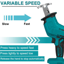 Load image into Gallery viewer, 18V 3000rpm/min Cordless Electric Reciprocating Saw Variable Speed Metal Wood Cutting Tool Electric Saw for Makita 18V Battery - sunnydayhomedecorboutique
