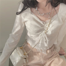 Load image into Gallery viewer, Kawaii Lolita Female Blouse Lace Japanese Sweet Long Sleeve Tops
