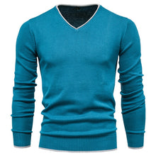 Load image into Gallery viewer, Male Sweaters Men Pullover Autumn Cotton V-Neck Slim Sweater
