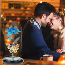 Load image into Gallery viewer, Rose Light Artificial Galaxy Rose Lamp with Butterfly
