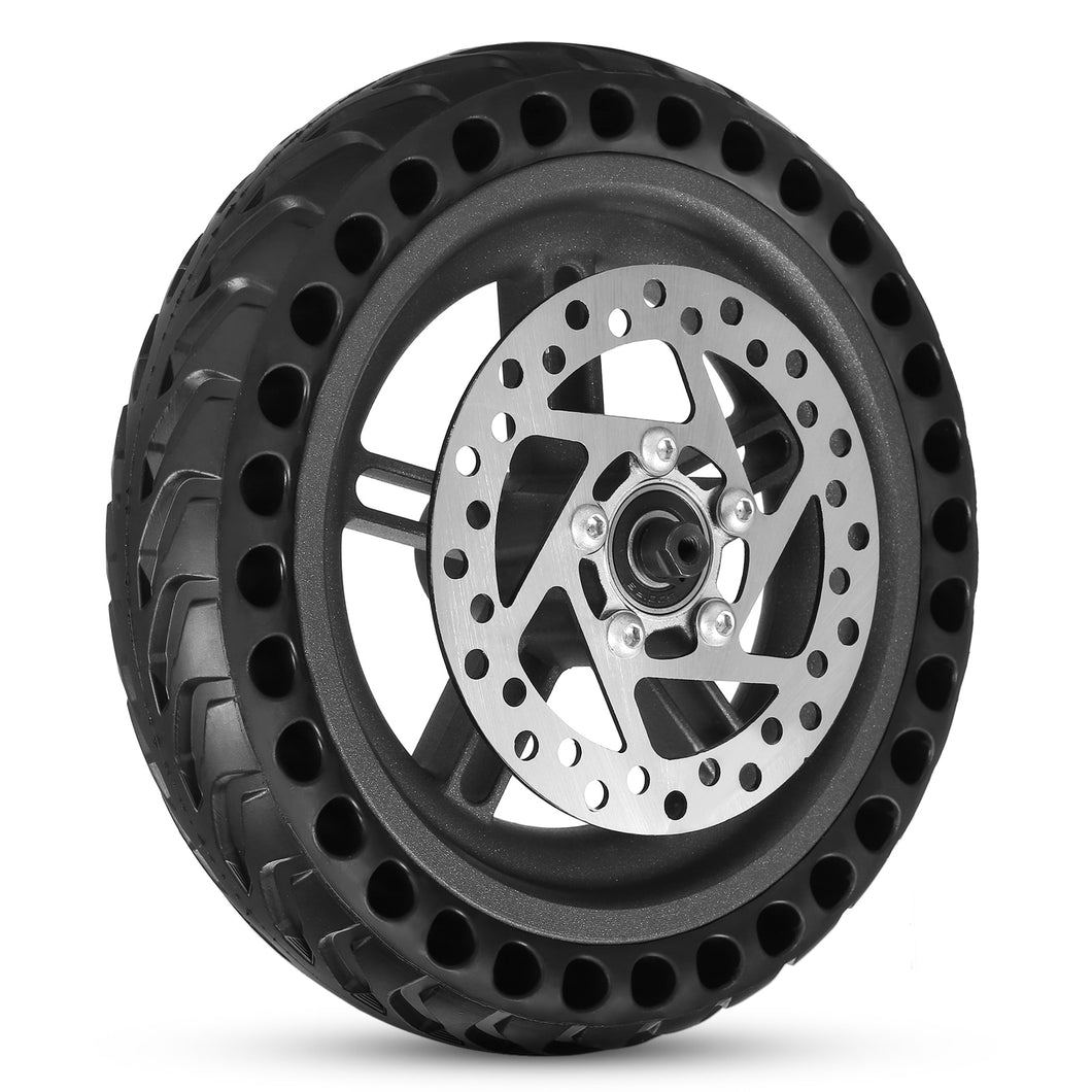 E Scooter Rear Tire w Wheel Hub Disc Brake Set 8.5in Solid Electric Scooter