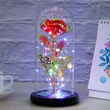 Load image into Gallery viewer, Rose Light Artificial Galaxy Rose Lamp with Butterfly
