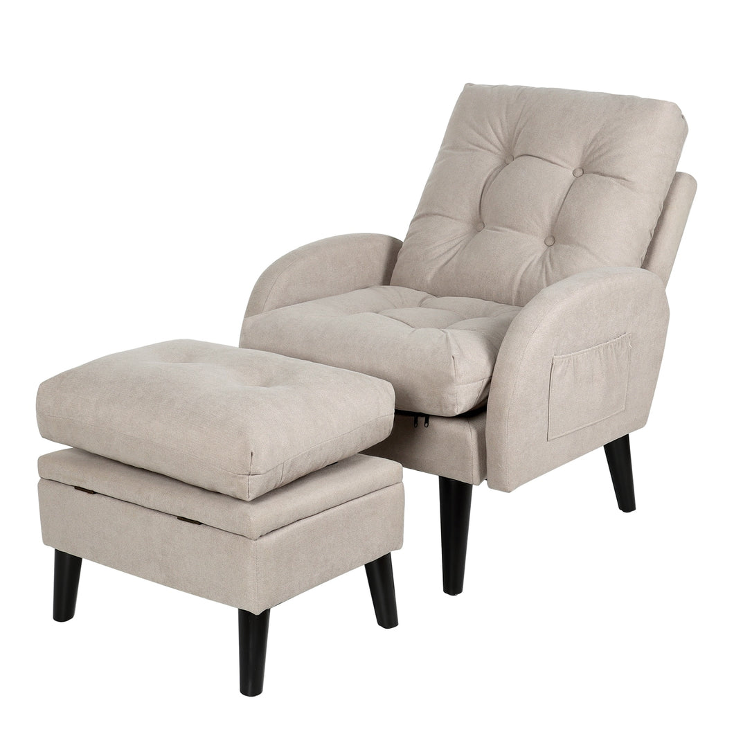 Accent Chair with Ottoman Storage Sofa Chair for Living Room - sunnydayhomedecorboutique