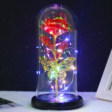 Load image into Gallery viewer, Rose Light Artificial Galaxy Rose Lamp with Butterfly
