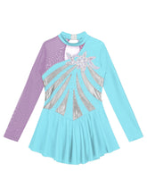 Load image into Gallery viewer, Girls Rhinestone Long Sleeve Gymnastic Leotard
