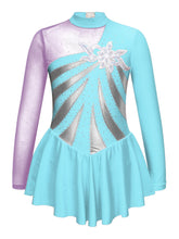 Load image into Gallery viewer, Girls Rhinestone Long Sleeve Gymnastic Leotard
