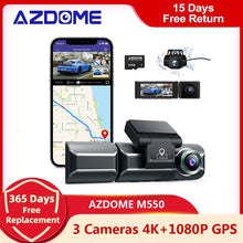 Load image into Gallery viewer, AZDOME M550 3 Channel Dash Cam, Front Inside Rear Three Way Car Dash Camera,
