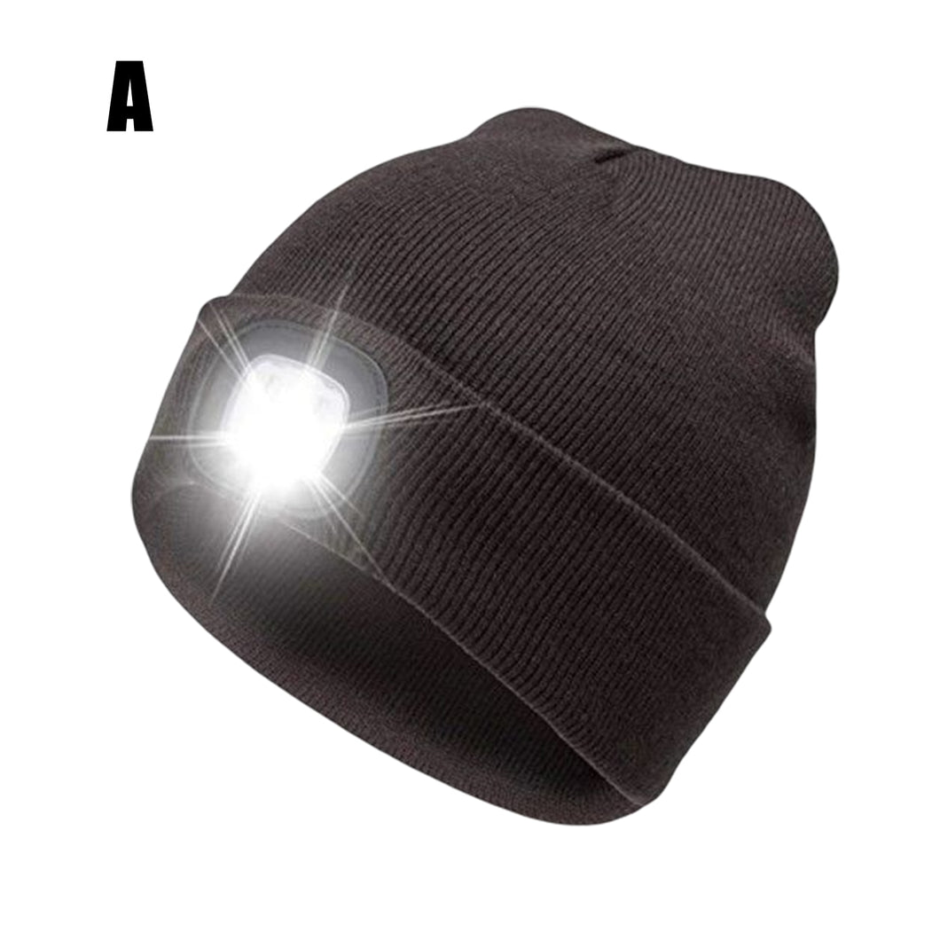 Winter Hat Bluetooth LED Light Windproof Solid For Outdoor