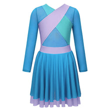 Load image into Gallery viewer, Kids Girls Figure Skating Dress Gymnastic Ballet Leotard Dress Long Sleeve
