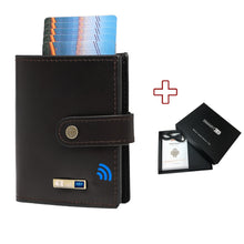 Load image into Gallery viewer, Smart Anti-lost Wallet Tracker  Genuine Leather Men wallets
