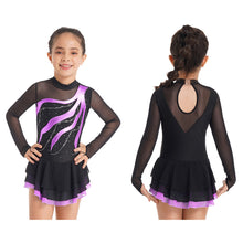 Load image into Gallery viewer, Girls Rhinestone Long Sleeve Gymnastic Leotard
