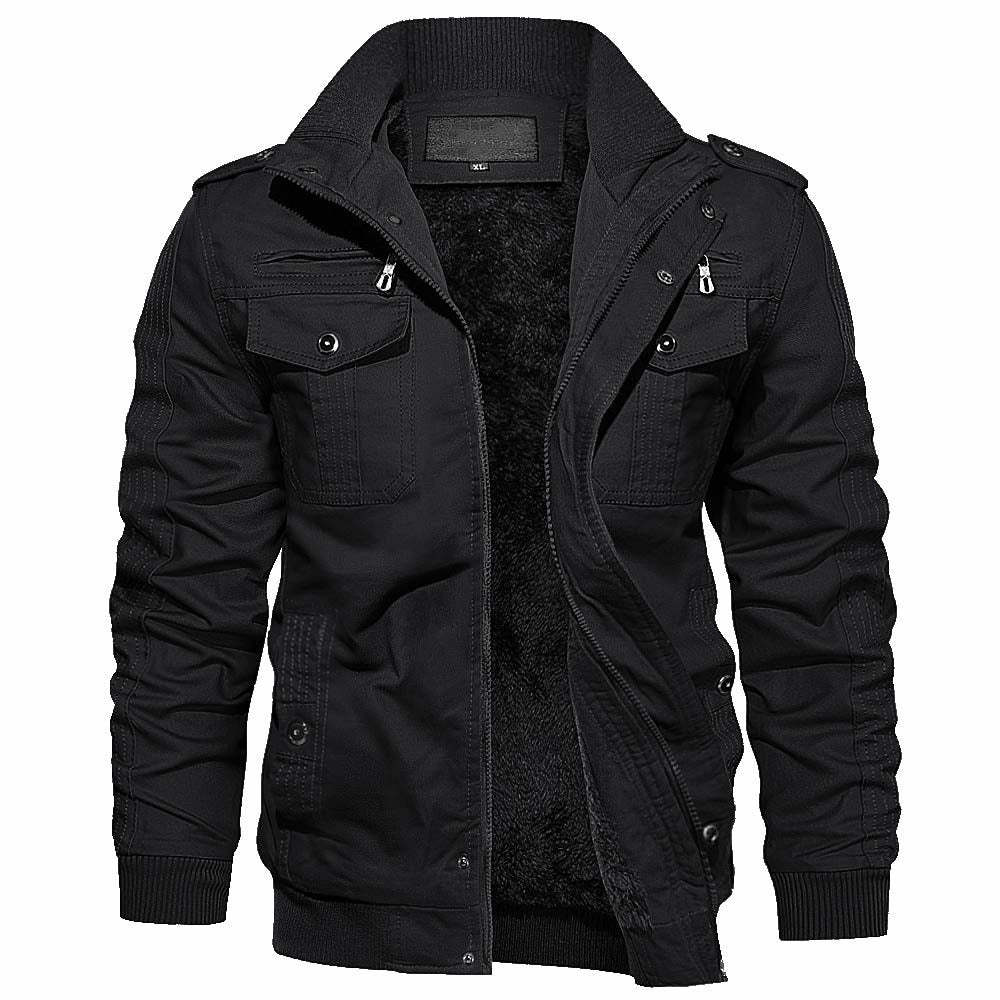 TACVASEN Oversize Winter Thicken Fleece Casual Jackets Men's Cotton Jacket