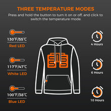 Load image into Gallery viewer, Heated Pullover Hoodies with Battery Pack 12000mAh for Men &amp; Women
