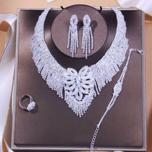 Load image into Gallery viewer, Bridal Jewelry Sets for Women Wedding Accessories Hollow Crystal Necklace Set African Jewelry - sunnydayhomedecorboutique
