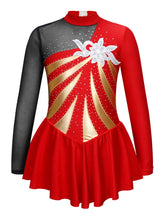 Load image into Gallery viewer, Girls Rhinestone Long Sleeve Gymnastic Leotard
