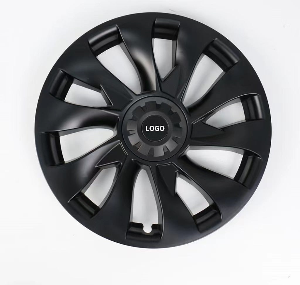 Embers 2022 Model 3 Wheel Cover 18 Inches Matte Black Whirlwind Hub Caps