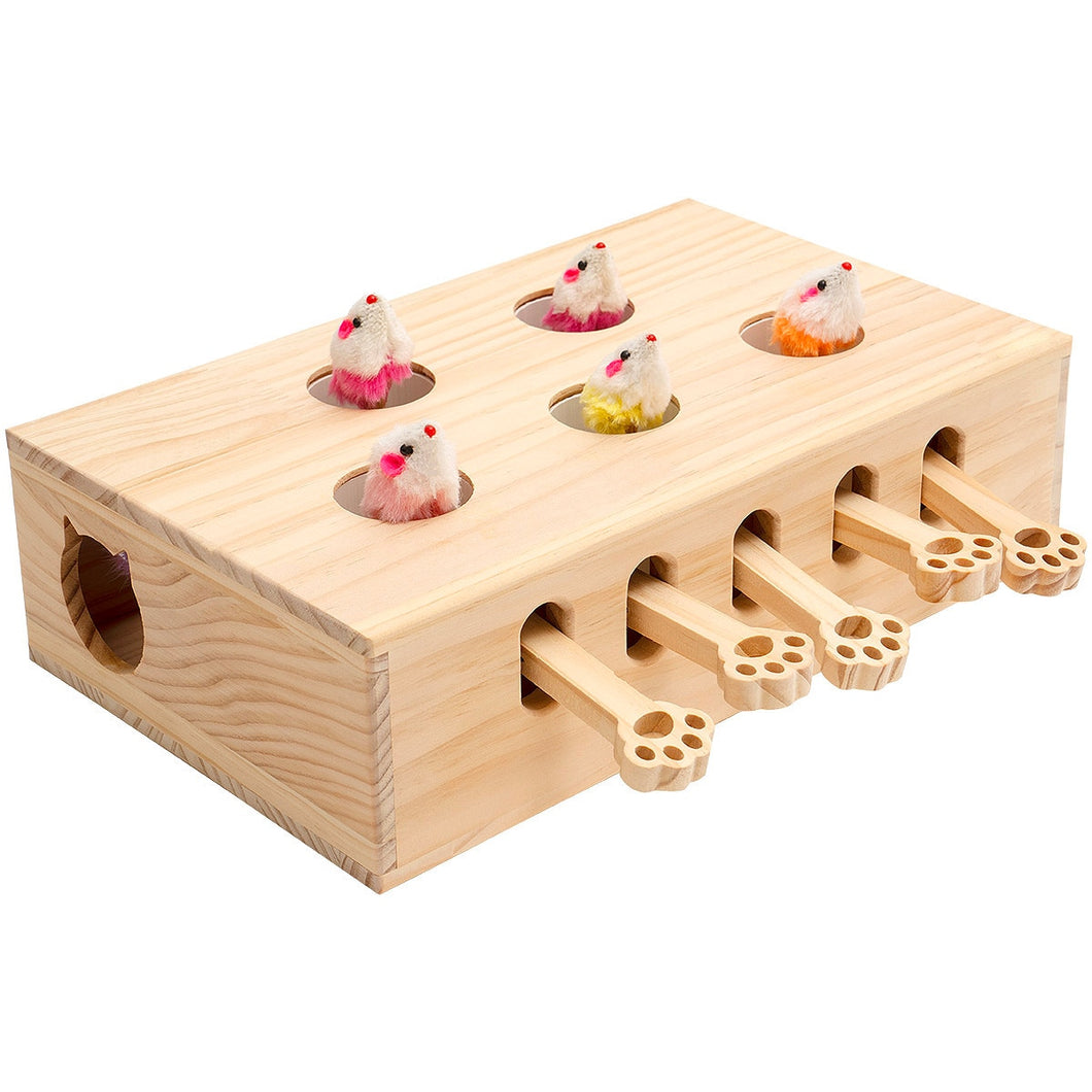 Cat Toys Interactive Whack-a-mole Solid Wood Toys