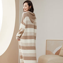 Load image into Gallery viewer, Cashmere Long Sweater Women  Knitted Long Dress Hooded
