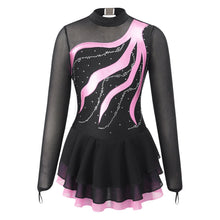 Load image into Gallery viewer, Girls Rhinestone Long Sleeve Gymnastic Leotard
