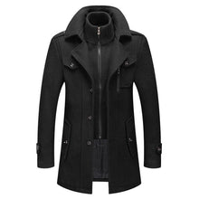 Load image into Gallery viewer, 2023 Men&#39;s Wool Jacket Winter Autumn Mens Long Windproof Wool Coat Casual Thick Slim Fit Jacket Male Overcoat
