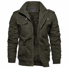 Load image into Gallery viewer, TACVASEN Oversize Winter Thicken Fleece Casual Jackets Men&#39;s Cotton Jacket
